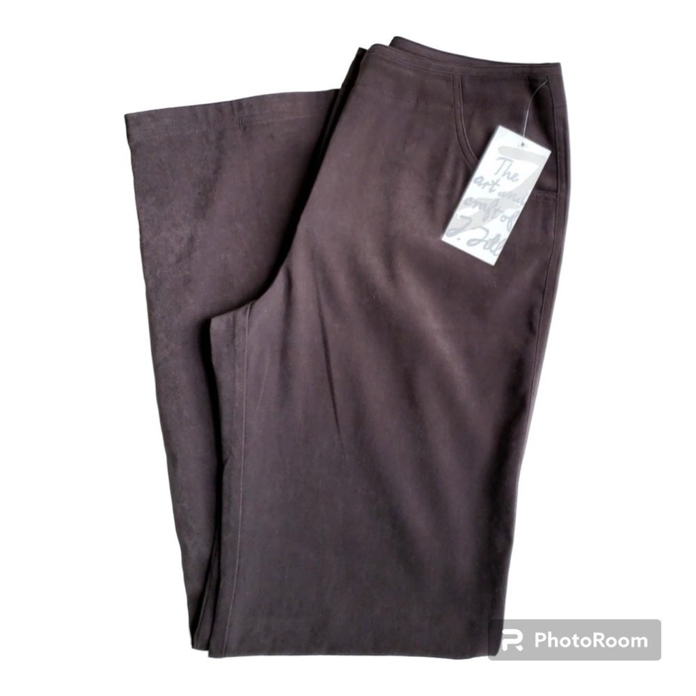 J Jill Washable Microsuede Pants Brown Size 10 Tall - NWT